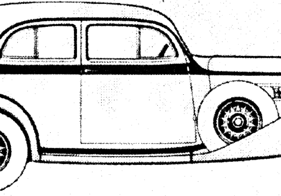 Pierce-Arrow Club Brougham (1935) - Разные автомобили - чертежи, габариты, рисунки автомобиля