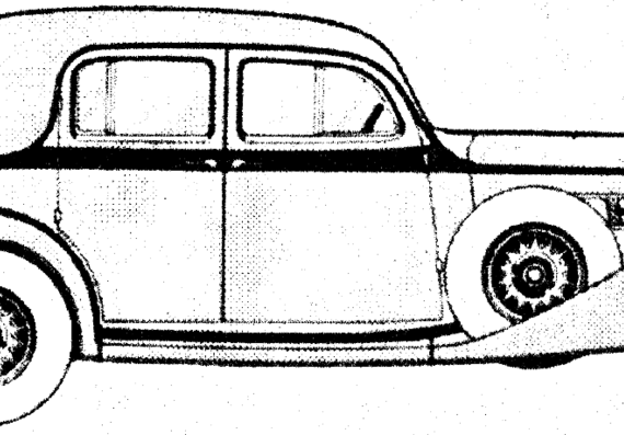 Pierce-Arrow Club Sedan (1935) - Разные автомобили - чертежи, габариты, рисунки автомобиля