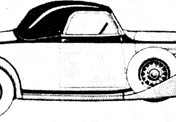 Pierce-Arrow Convertible Coupe Roadster (1935) - Разные автомобили - чертежи, габариты, рисунки автомобиля