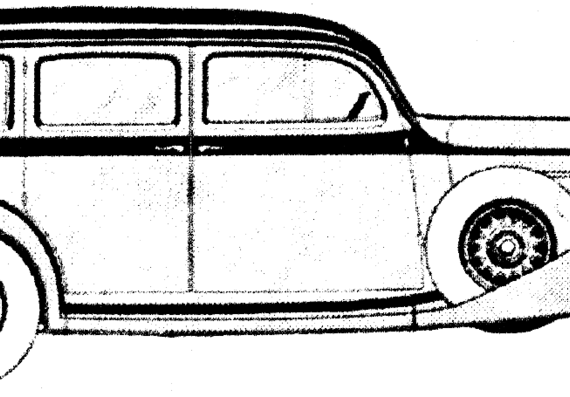 Pierce-Arrow Limousine (1935) - Разные автомобили - чертежи, габариты, рисунки автомобиля