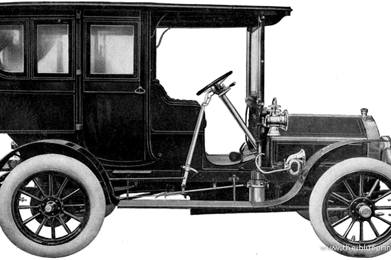 Pierce-Arrow Suburban (1906) - Разные автомобили - чертежи, габариты, рисунки автомобиля