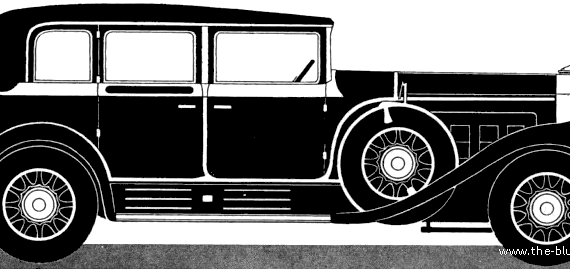 Pierce-Arrow Town Sedam Willoughby (1931) - Разные автомобили - чертежи, габариты, рисунки автомобиля