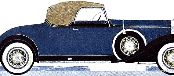 Pierce Arrow Convertible Coupe (1931) - Разные автомобили - чертежи, габариты, рисунки автомобиля