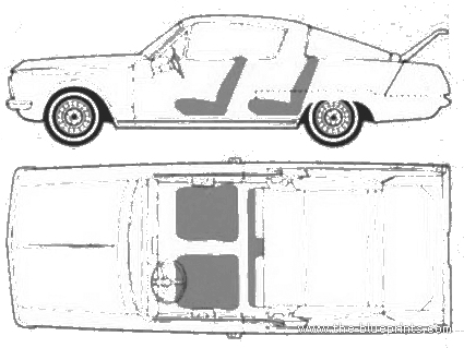 Plymouth Barracuda (1964) - Плимут - чертежи, габариты, рисунки автомобиля