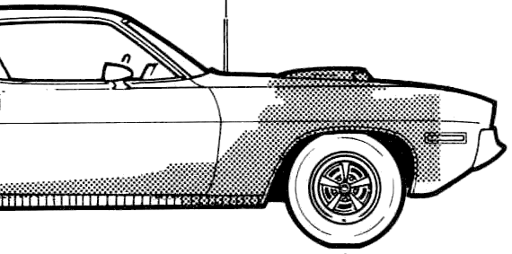 Plymouth Barracuda (1970) - Плимут - чертежи, габариты, рисунки автомобиля