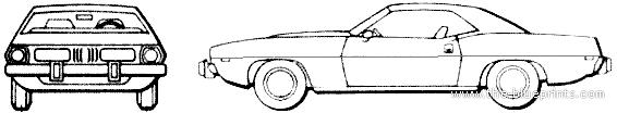Plymouth Barracuda (1973) - Плимут - чертежи, габариты, рисунки автомобиля
