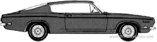 Plymouth Barracuda Sport Fastback (1969) - Плимут - чертежи, габариты, рисунки автомобиля