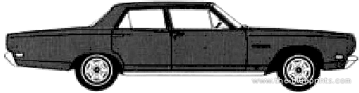 Plymouth Belvedere 4-Door Sedan (1969) - Плимут - чертежи, габариты, рисунки автомобиля