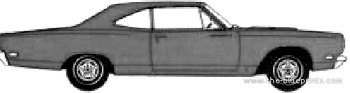 Plymouth Belvedere Road Runner Coupe (1969) - Плимут - чертежи, габариты, рисунки автомобиля