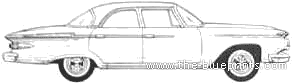 Plymouth Belvedere Sedan (1961) - Плимут - чертежи, габариты, рисунки автомобиля