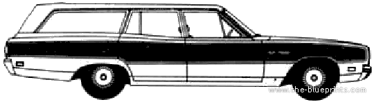 Plymouth Belvedere Sport Satellite Station Wagon (1970) - Плимут - чертежи, габариты, рисунки автомобиля