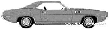 Plymouth Cuda V8 Coupe (1970) - Плимут - чертежи, габариты, рисунки автомобиля