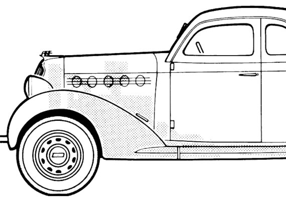 Plymouth Deluxe Rumbleseat Coupe (1935) - Плимут - чертежи, габариты, рисунки автомобиля