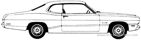 Plymouth Duster (1972) - Плимут - чертежи, габариты, рисунки автомобиля
