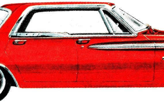 Plymouth Fury 4-Door Hardtop (1962) - Плимут - чертежи, габариты, рисунки автомобиля