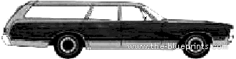 Plymouth Fury Custom Suburban Wagon (1970) - Плимут - чертежи, габариты, рисунки автомобиля