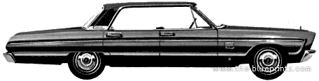 Plymouth Fury III 4-Door Hardtop (1965) - Плимут - чертежи, габариты, рисунки автомобиля