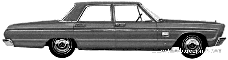 Plymouth Fury III 4-Door Sedan (1965) - Плимут - чертежи, габариты, рисунки автомобиля