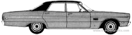 Plymouth Fury III 4-Door Sedan (1969) - Плимут - чертежи, габариты, рисунки автомобиля