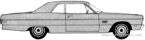 Plymouth Fury II 2-Door Sedan (1969) - Плимут - чертежи, габариты, рисунки автомобиля