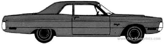Plymouth Fury II 2-Door Sedan (1970) - Плимут - чертежи, габариты, рисунки автомобиля