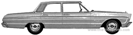 Plymouth Fury II 4-Door Sedan (1965) - Плимут - чертежи, габариты, рисунки автомобиля