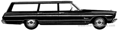 Plymouth Fury II Station Wagon (1965) - Плимут - чертежи, габариты, рисунки автомобиля