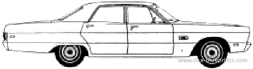 Plymouth Fury I 4-Door Sedan (1969) - Плимут - чертежи, габариты, рисунки автомобиля