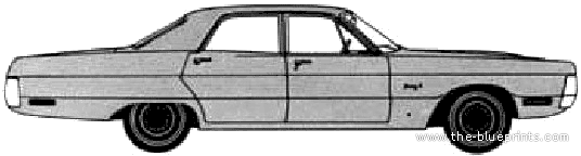 Plymouth Fury I 4-Door Sedan (1970) - Плимут - чертежи, габариты, рисунки автомобиля