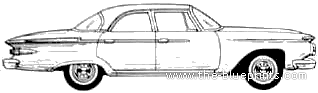 Plymouth Fury Sedan (1961) - Плимут - чертежи, габариты, рисунки автомобиля
