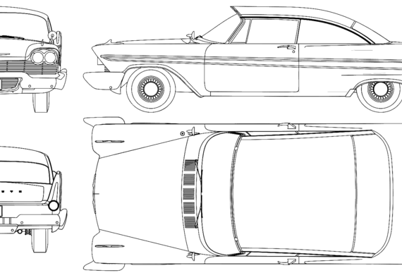 Plymouth Fury Sport (1958) - Плимут - чертежи, габариты, рисунки автомобиля