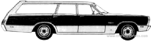 Plymouth Fury Sport Suburban Wagon (1969) - Плимут - чертежи, габариты, рисунки автомобиля