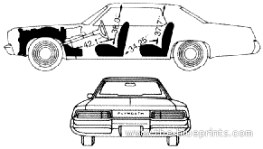 Plymouth Gran Fury 2-Door Hardtop (1976) - Плимут - чертежи, габариты, рисунки автомобиля