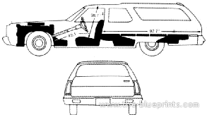 Plymouth Gran Fury Sport Suburban Wagon (1976) - Плимут - чертежи, габариты, рисунки автомобиля