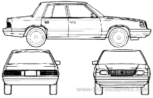Plymouth Reliant (1985) - Плимут - чертежи, габариты, рисунки автомобиля