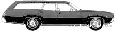 Plymouth Satellite Custom Wagon (1971) - Плимут - чертежи, габариты, рисунки автомобиля
