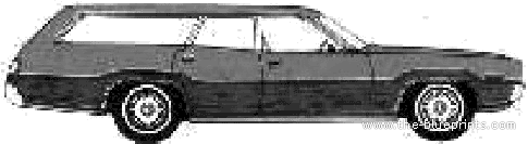 Plymouth Satellite Custom Wagon (1972) - Плимут - чертежи, габариты, рисунки автомобиля