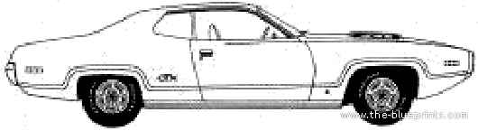 Plymouth Satellite GTX (1971) - Плимут - чертежи, габариты, рисунки автомобиля