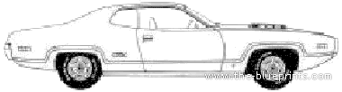 Plymouth Satellite GTX 2-Door Hardtop (1971) - Плимут - чертежи, габариты, рисунки автомобиля