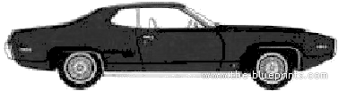 Plymouth Satellite Sebring 2-Door Hardtop (1971) - Плимут - чертежи, габариты, рисунки автомобиля