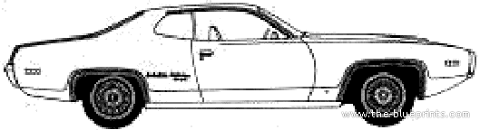 Plymouth Satellite Sebring Coupe (1971) - Плимут - чертежи, габариты, рисунки автомобиля