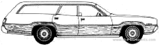 Plymouth Satellite Station Wagon (1971) - Плимут - чертежи, габариты, рисунки автомобиля