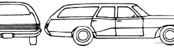 Plymouth Satellite Suburban Station Wagon (1973) - Плимут - чертежи, габариты, рисунки автомобиля