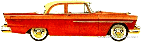 Plymouth Savoy Club Sedan (1956) - Плимут - чертежи, габариты, рисунки автомобиля
