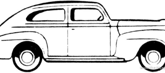 Plymouth Six 2-Door Sedan (1941) - Плимут - чертежи, габариты, рисунки автомобиля