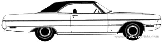 Plymouth Sport Fury 2-Door Hardtop (1970) - Плимут - чертежи, габариты, рисунки автомобиля