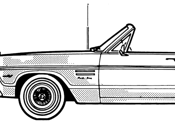 Plymouth Sport Fury Converible (1965) - Плимут - чертежи, габариты, рисунки автомобиля
