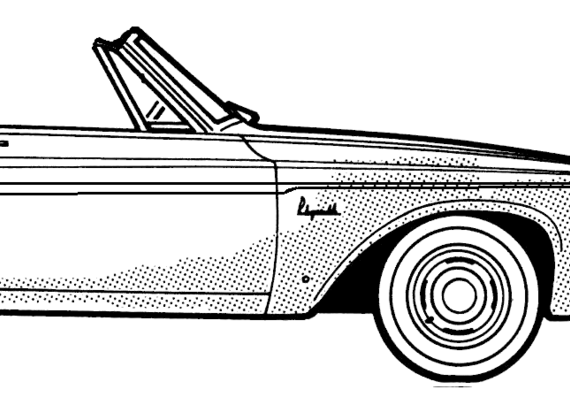 Plymouth Sport Fury Convertible (1963) - Плимут - чертежи, габариты, рисунки автомобиля