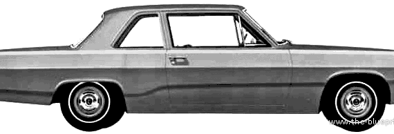Plymouth Valiant 100 2-Door Sedan (1967) - Плимут - чертежи, габариты, рисунки автомобиля