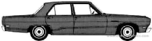 Plymouth Valiant 4-Door Sedan (1969) - Плимут - чертежи, габариты, рисунки автомобиля